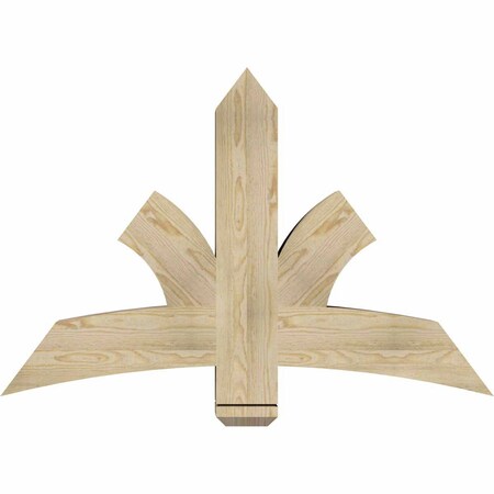 Ekena Millwork Davenport Rough Sawn Timber Gable Bracket, Douglas Fir, 48"W x 32"H x 6"D x 6"F, 16/12 Pitch GBW048X32X0606DAV00RDF